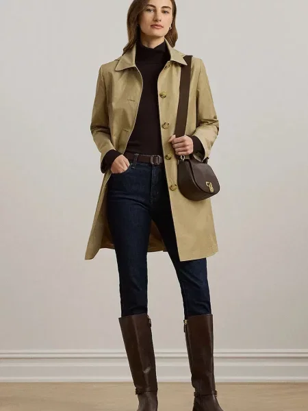 Пальто Lauren Ralph Lauren бежевое
