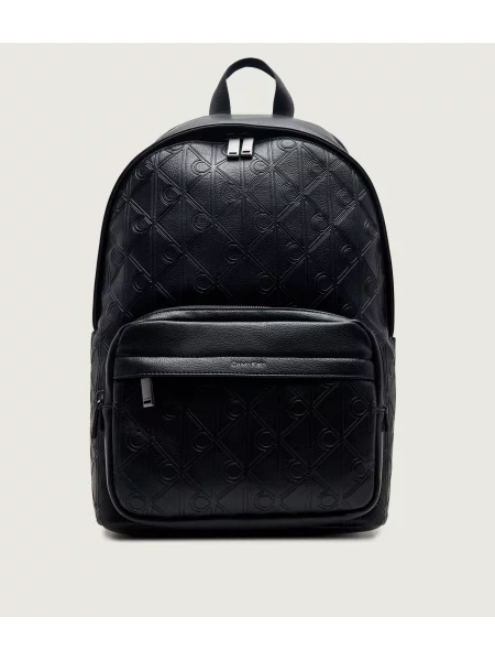 Calvin Klein Rucsac Emblem Aop Deboss Round Backpack negru