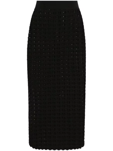 Fustă midi Dolce & Gabbana tricotate până la genunchi negru