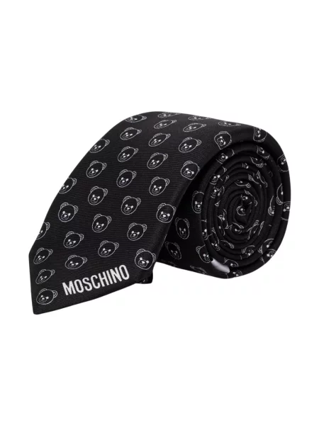 Moschino krawat jedwabny czarny
