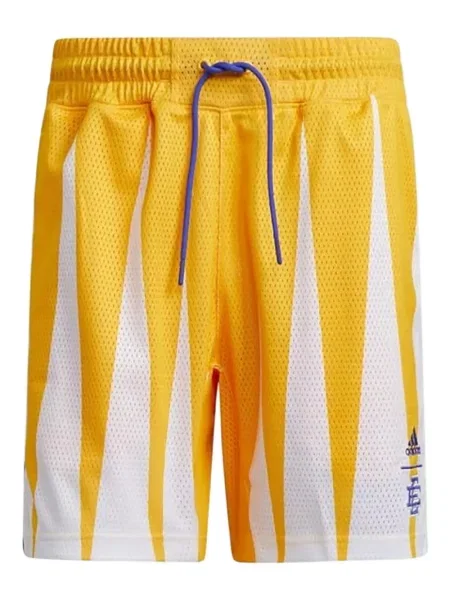 Pantaloni scurți Adidas cu imprimeu geometric cu imagine alb