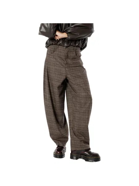 Pantaloni I Am în carouri maro