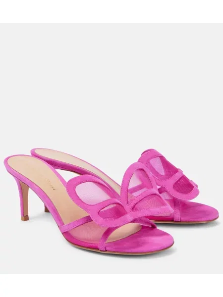 Mules Gianvito Rossi z mrežo roza