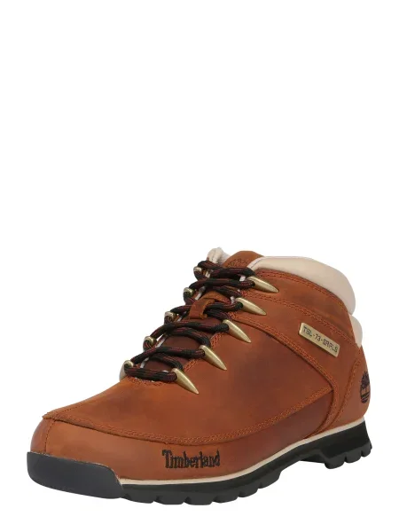 TIMBERLAND Bocanci cu șireturi crem / maro caramel