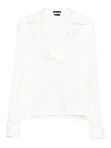 Bluză Tom Ford din satin alb