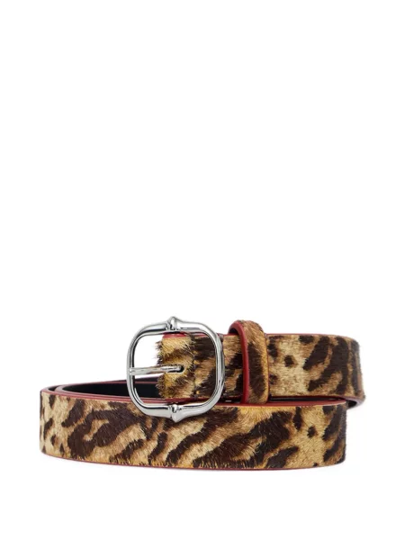 Kožni remen Marant Etoile s printom s leopard uzorkom smeđa