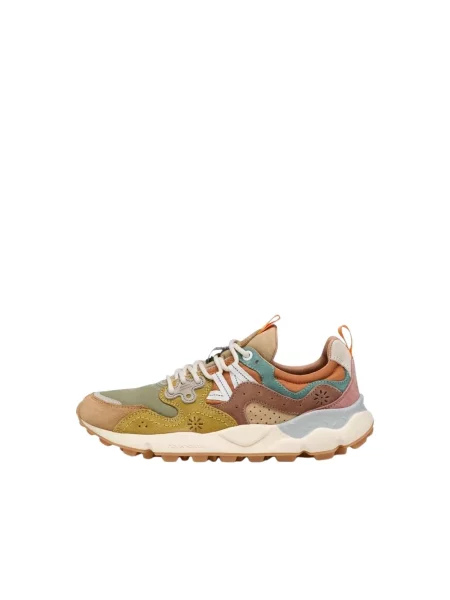Sneakersy Flower Mountain zamszowe w kwiatki brązowe