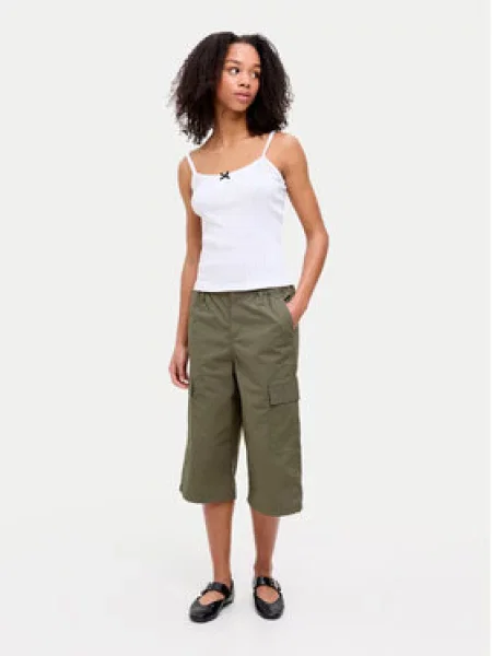 JJXX Capri kalhoty Olga Straight Fit zelená