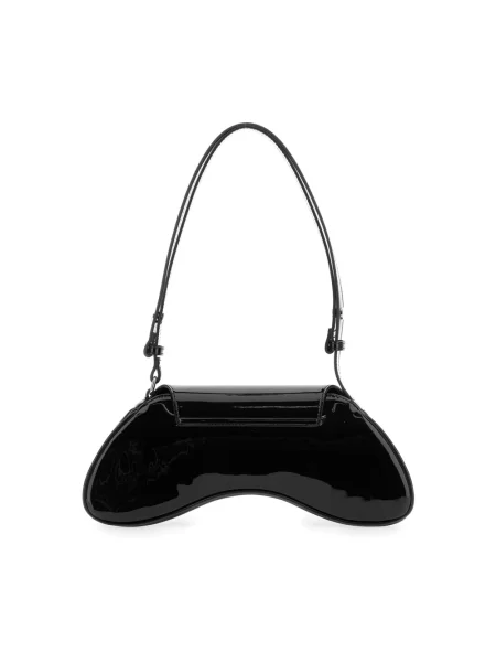 Lakierowana lniana torebka crossbody Diesel czarna