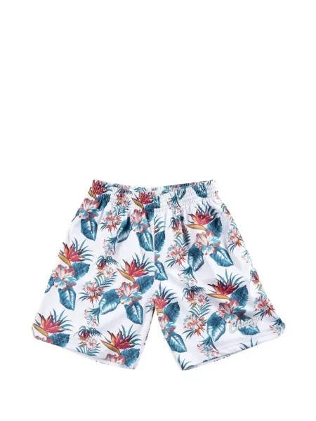 Pantaloni scurți Mitchell & Ness cu model floral cu imagine alb