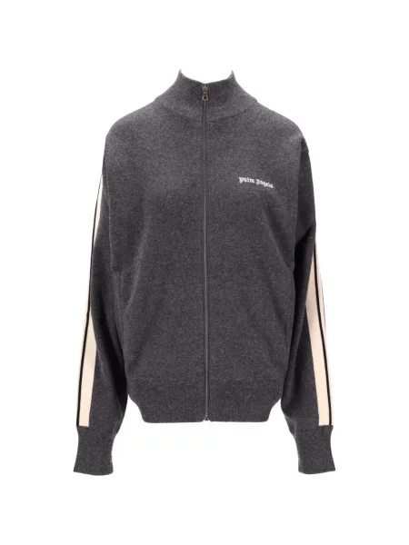 Geacă Palm Angels cu dungi alergare cu autograf gri