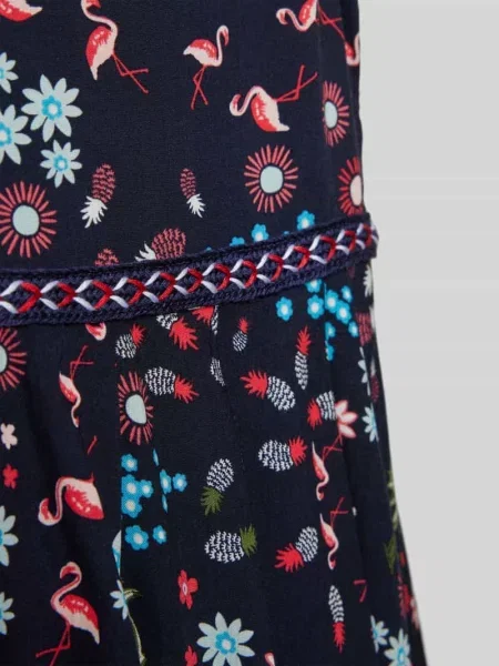 Sukienka mini z kwiatowym wzorem Happy Girls granatowa