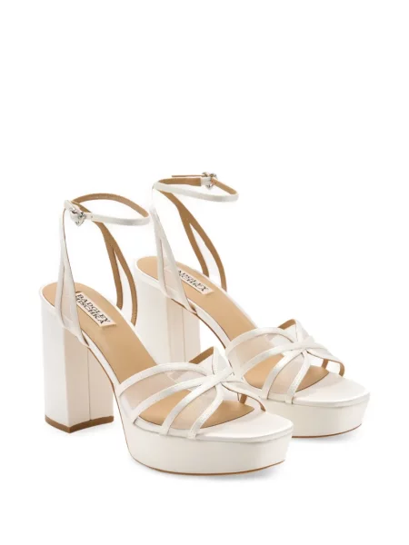 Sandale Badgley Mischka cu platformă plasă alb
