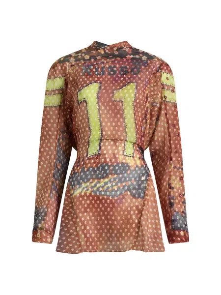 Sukienka z długim rękawem Paolina Russo z długim rękawem pomarańczowa