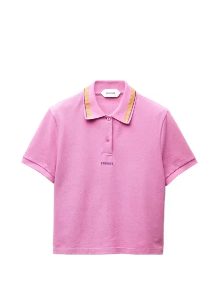 Tricou polo Versace cu autograf roz