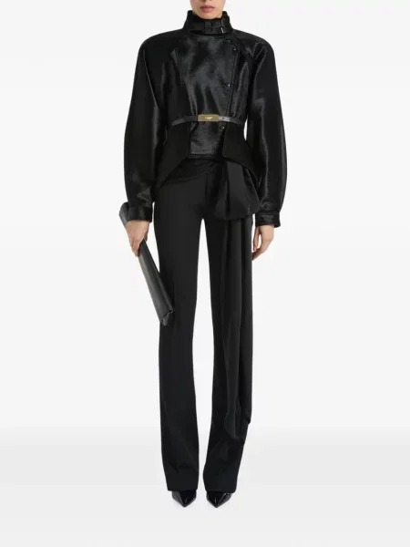 Geanta de piele Balmain negru