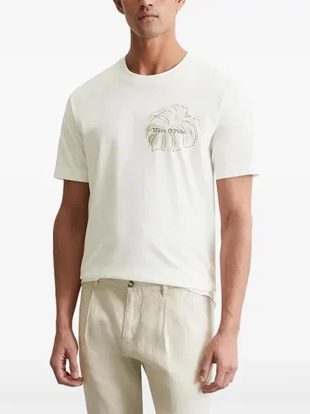 Tricou polo Marc O'polo cu imagine alb