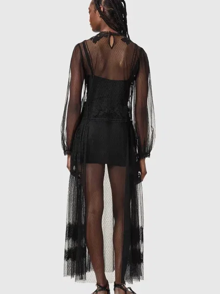 AllSaints rochie evazată CESCA negru