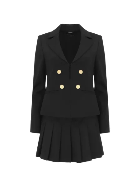 Mały sukienka mini Alice + Olivia plisowana garniturowa czarna