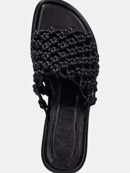 Кожаные шлепанцы Souliers Martinez на высоком каблуке