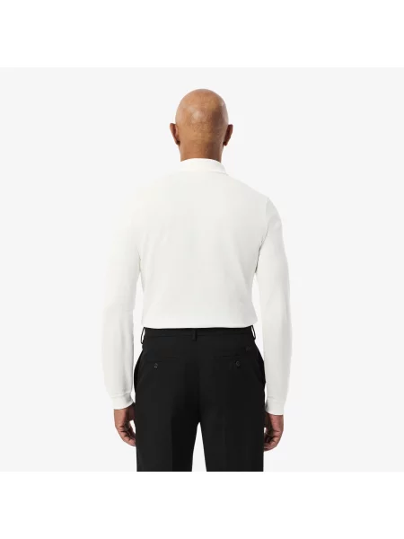 Lacoste Koszulka Polo Z Długim Rękawem W Kolorze Białym Dopasowana Do Sylwetki biała