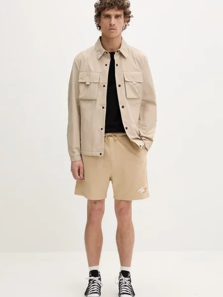 Tommy Jeans Športne kratke hlače Signature bež