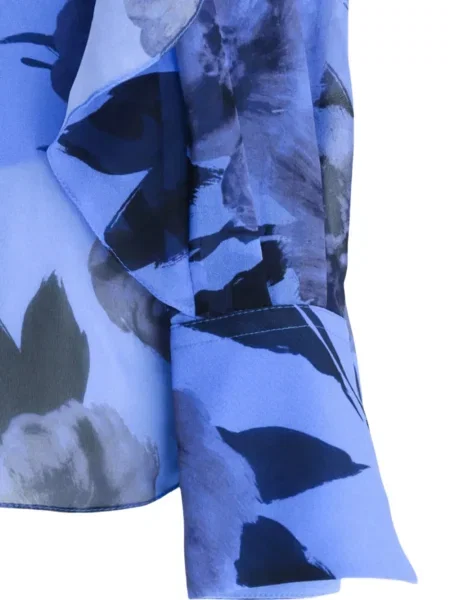Cămașă Erdem cu model floral cu imagine albastru