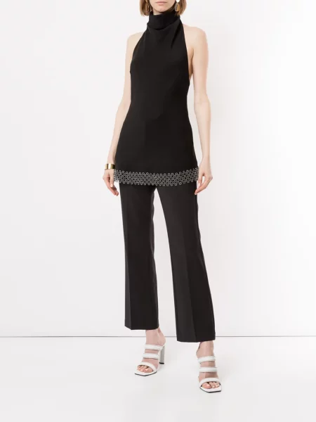 Top Ellery cu gât halter negru