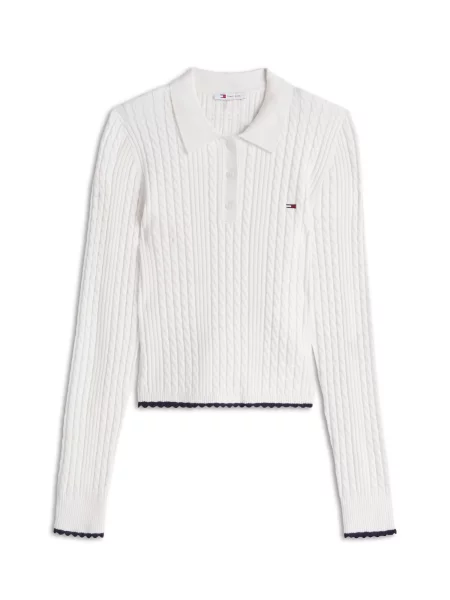 Tommy Jeans Pulover bleumarin alb