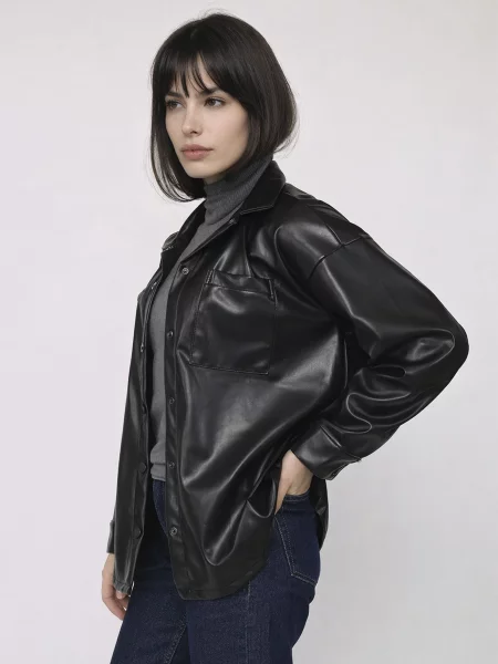 Куртка-сорочка YUKI екошкіра чорний