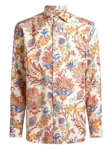 Ленена риза Etro с принт с пейсли десен