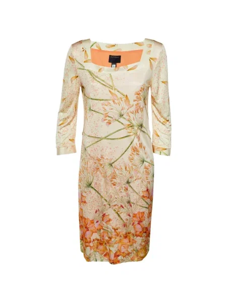 Rochie tip creion Roberto Cavalli cu model floral cu imagine portocaliu
