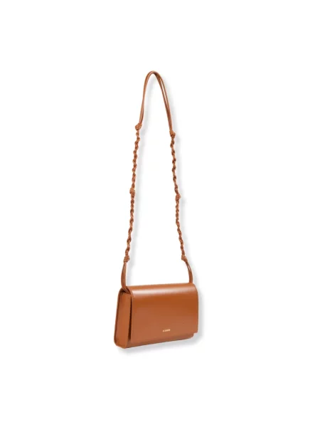 Torebka crossbody Jil Sander skórzana brązowa