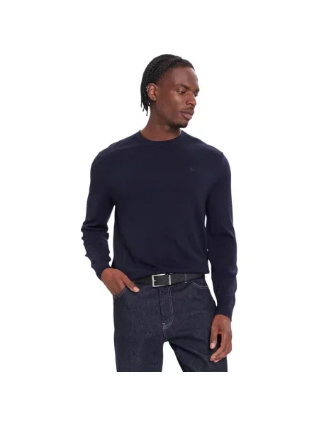 Sveter Calvin Klein Jeans z merina modrá