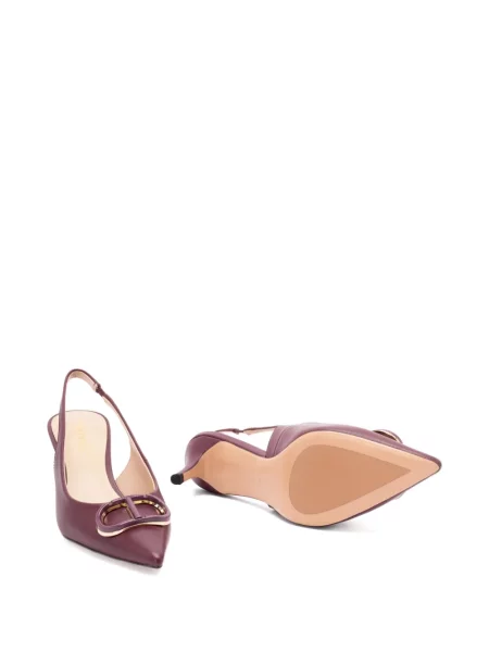 Pantofi cu toc Twinset din piele slingback violet