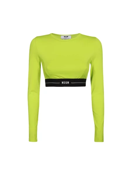 Krótki top Msgm z logo zielony
