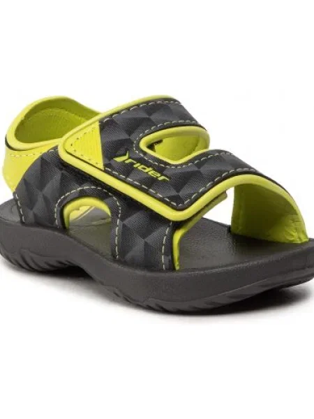 RIDER Basic Sandal V Baby black/neon yellow sandále čierna