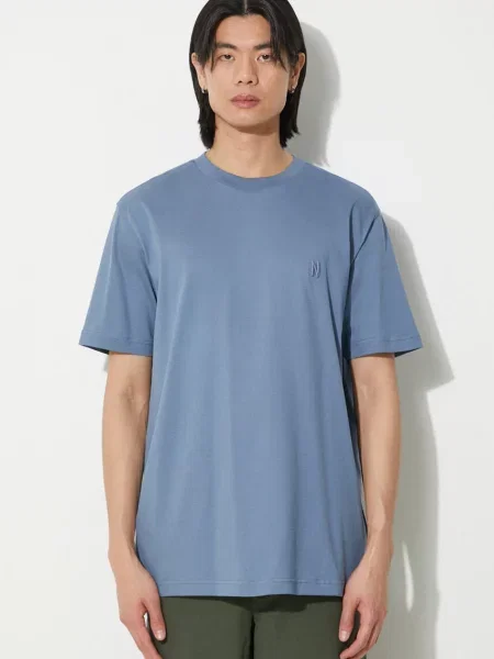 Тениска Norse Projects Johannes с апликация синьо