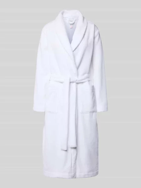 Szlafrok z wyhaftowanym logo model ‘Selection’ Hanro biały