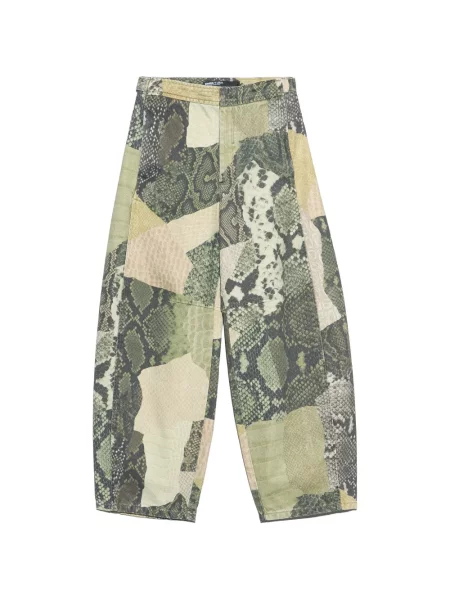 Pantaloni Bimba Y Lola cu model piele de șarpe verde