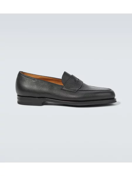 Usnjene loaferke John Lobb črna