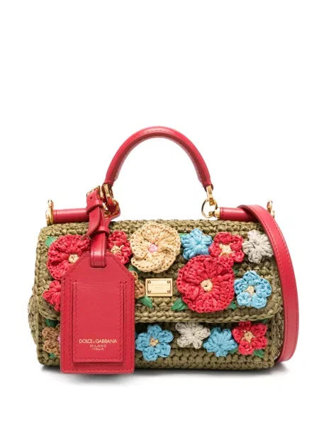 Geantă Dolce & Gabbana Sicily cu model floral cu aplicații verde