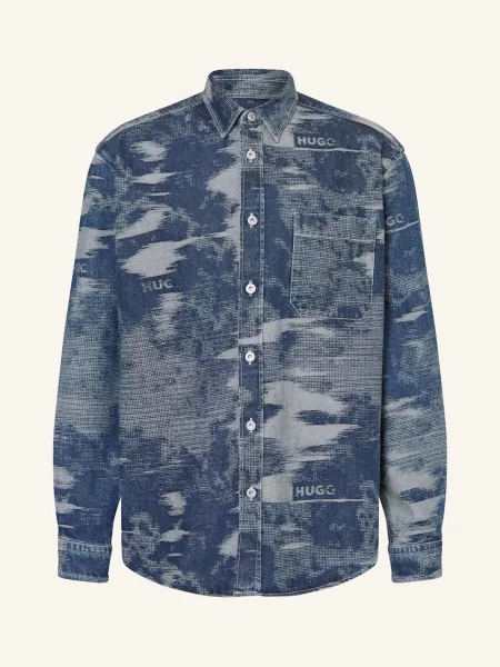 Hugo Blue Džínová Košile Ebalto Comfort Fit tmavě modrá/ tmavě modrá