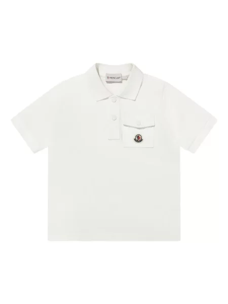 Koszulka polo dziecięca Moncler Enfant biała