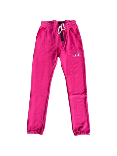 Pantaloni Amiri alergare cu autograf cu cordon roz