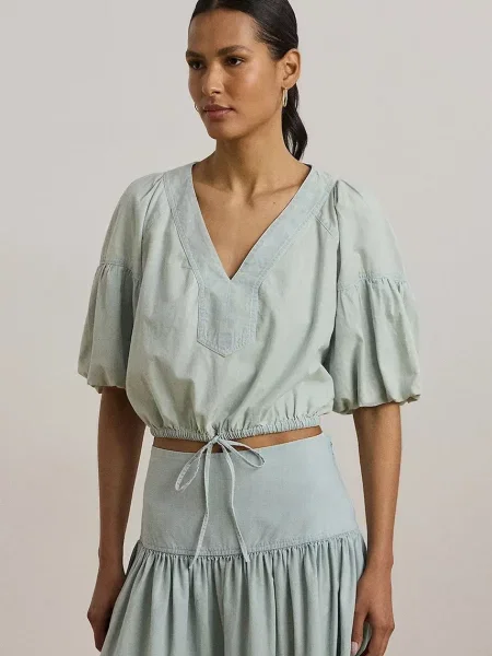 Lauren Ralph Lauren bluzka gładka niebieski