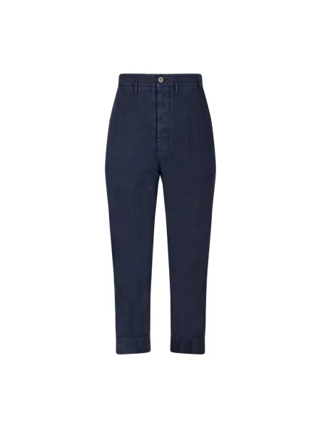Lniane spodnie Vivienne Westwood niebieskie