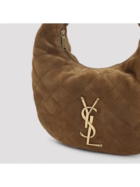 Torebka hobo Saint Laurent zamszowa brązowa