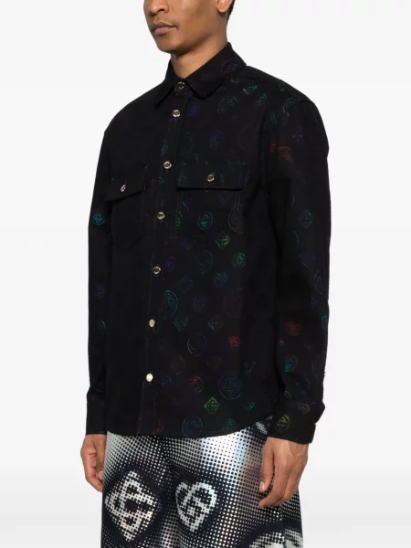 Džínová košile Casablanca s autogramem černá