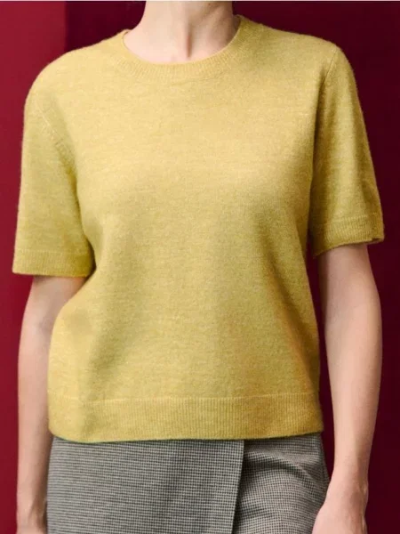 Светрова блузка з домішкою вовни гірчичний